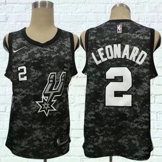 Men San Antonio Spurs 2 Leonard Black City Edition Nike NBA Jerseys